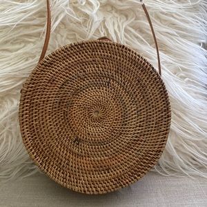 Womens rattan round purse. Brand new, never carried!